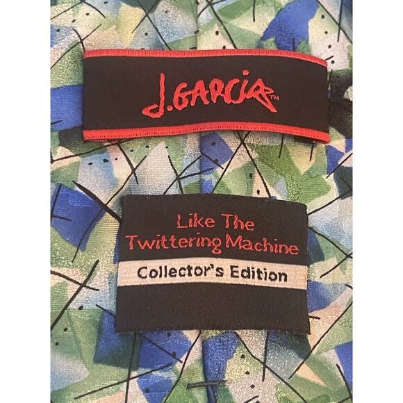 J. Garcia Like The Machine Collectors Edition Blue Green 100% Silk - Picture 8 of 9